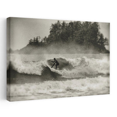 Pacific Surf II Sepia Abstract Coastal Wall Art Print
