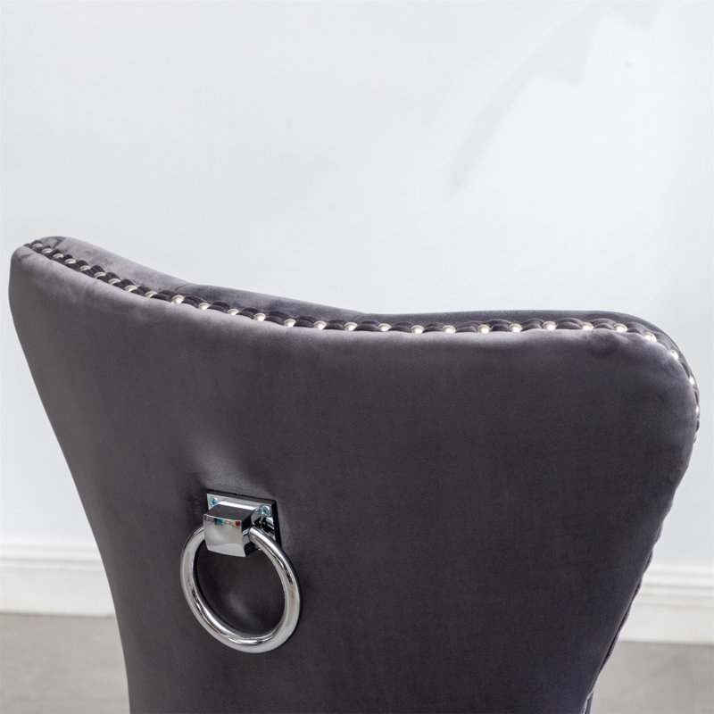 Chaise de salle à manger rembourrée Izzabelle, Gris