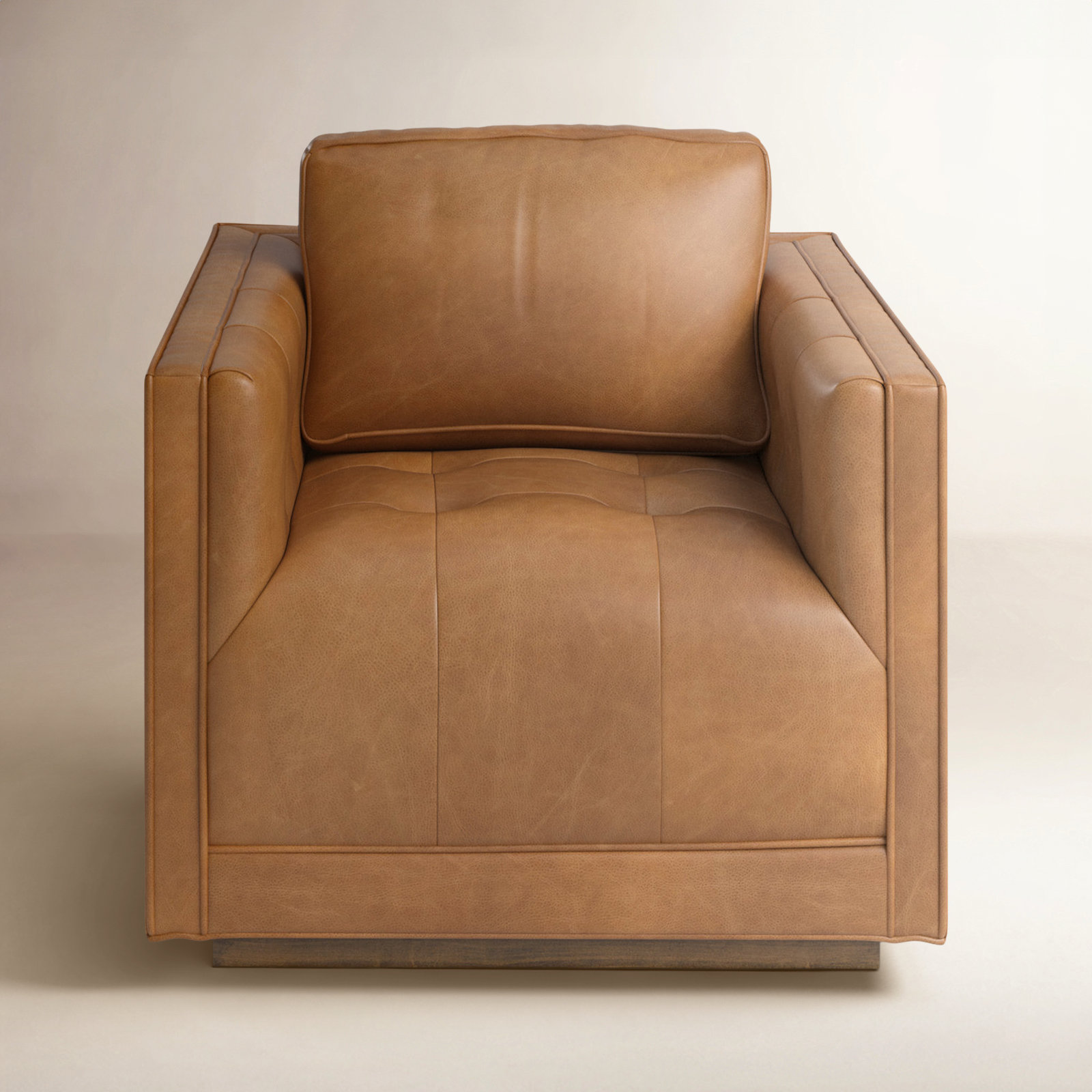 Calabrese Genuine Leather Swivel Armchair
