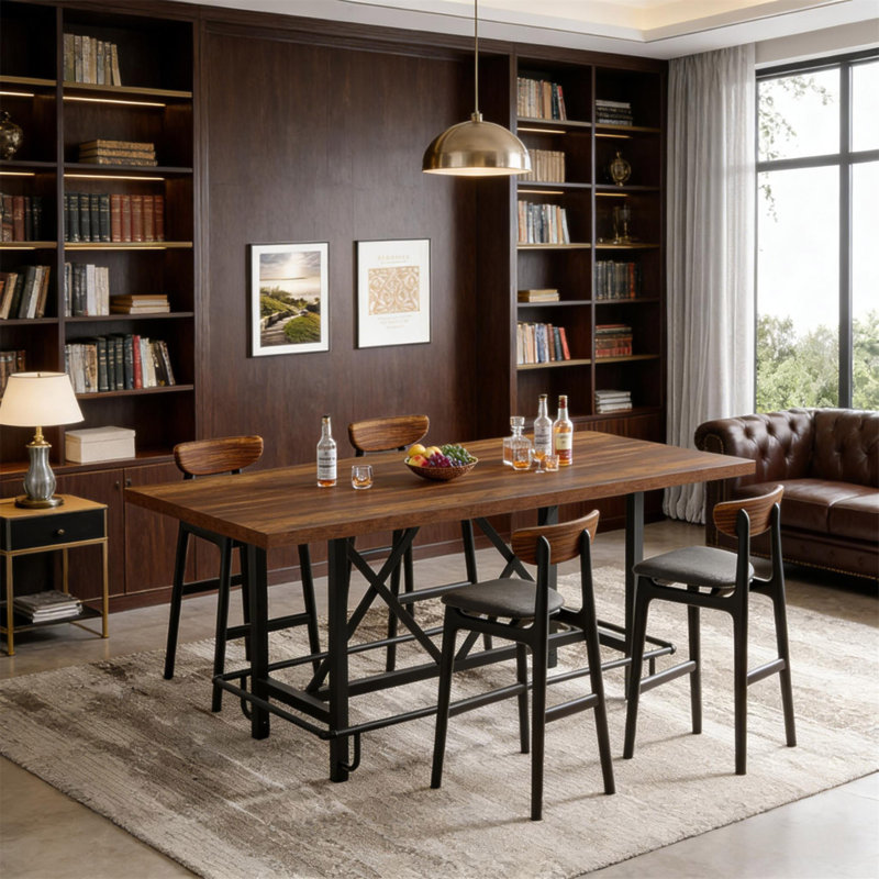 Comptoir de bar rustique, table de bar robuste