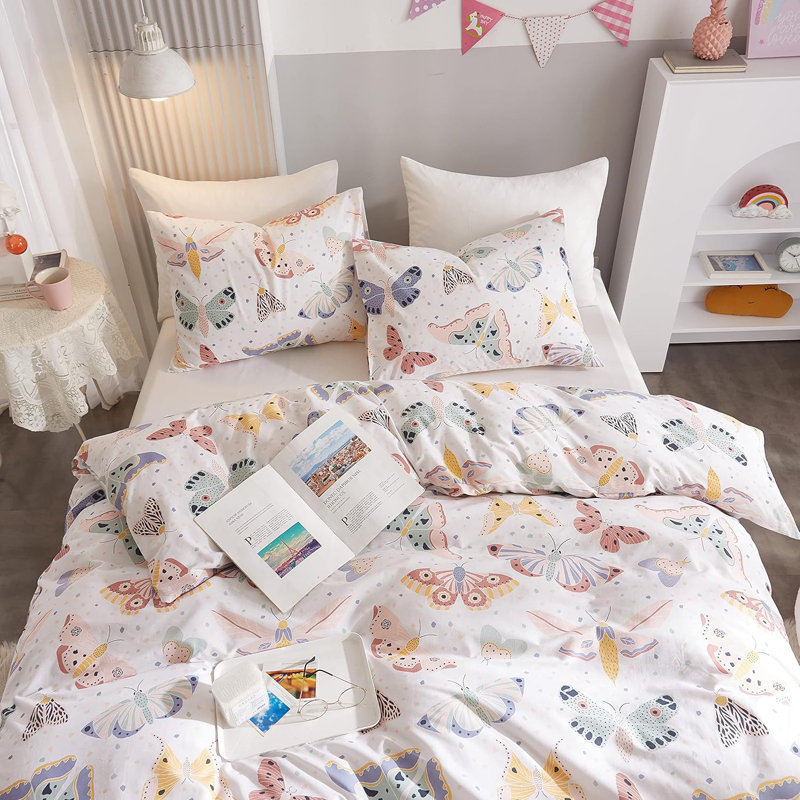 Ensemble de housse de couette 100% coton pour tout-petits enfants mignons Kawaii 3 pièces à motif ultra doux et respirant