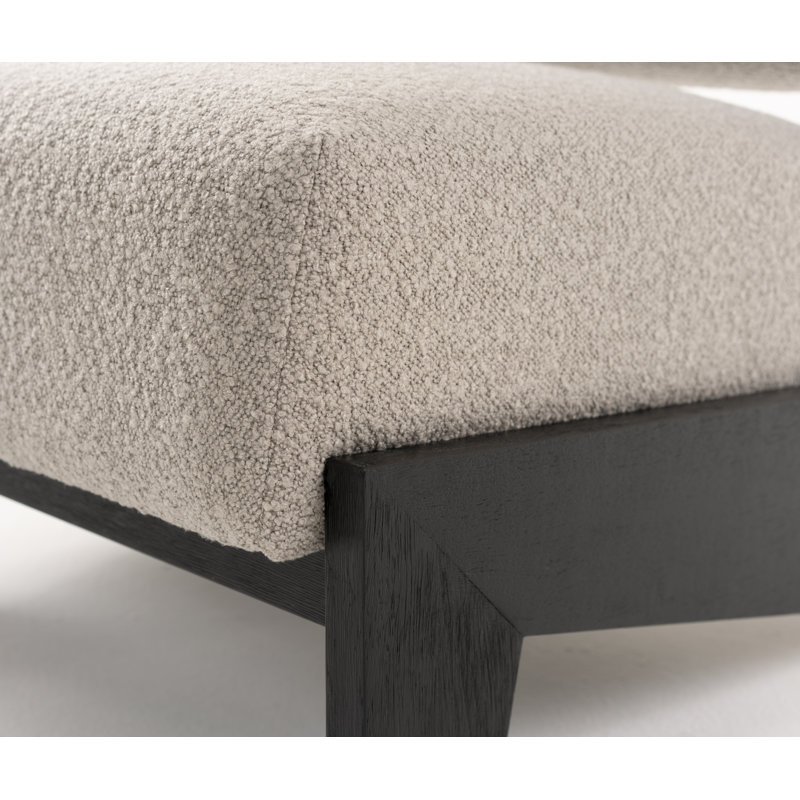 Brest Upholstered Accent Chair, Light Grey & Black