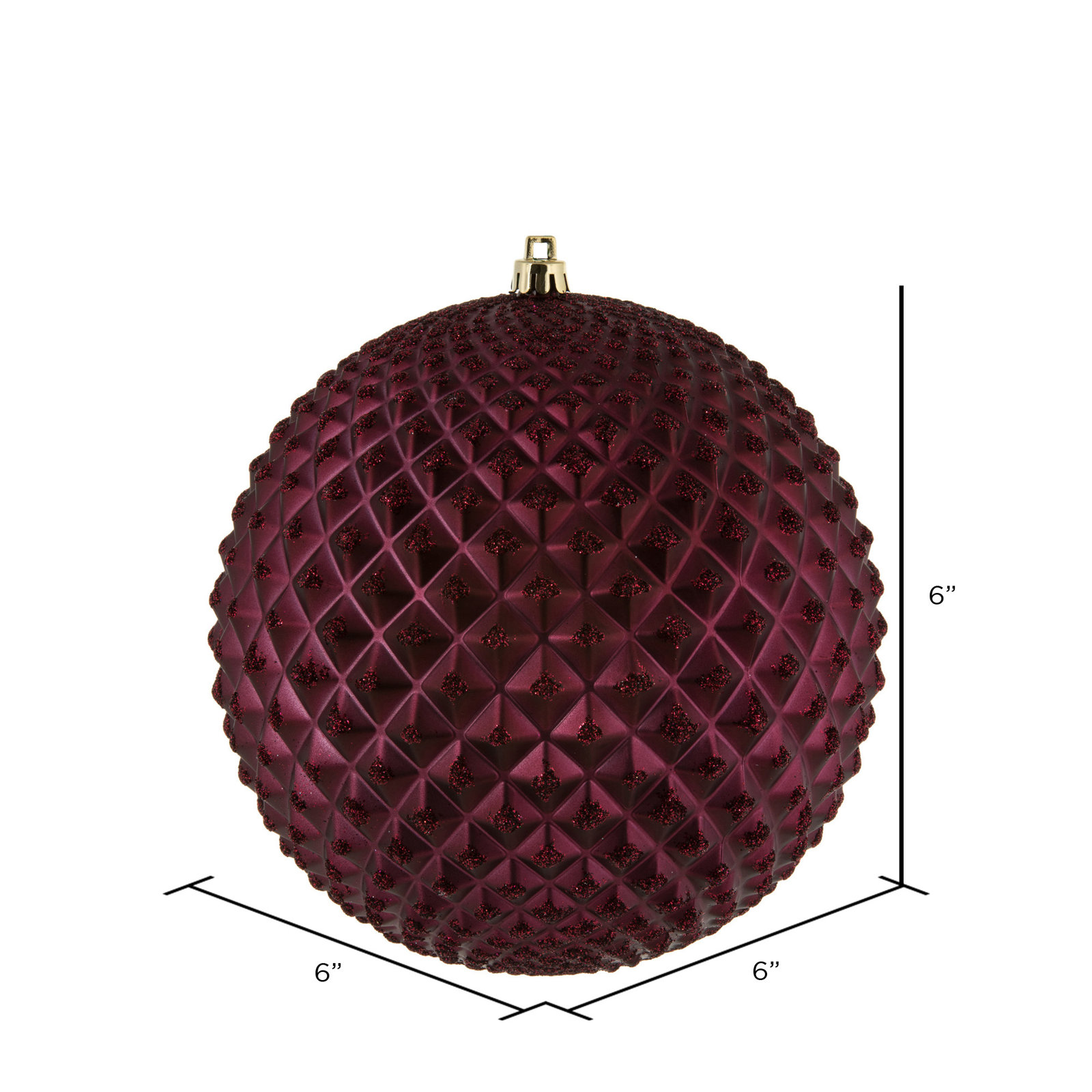 Durian Glitter Ball Ornament, Red