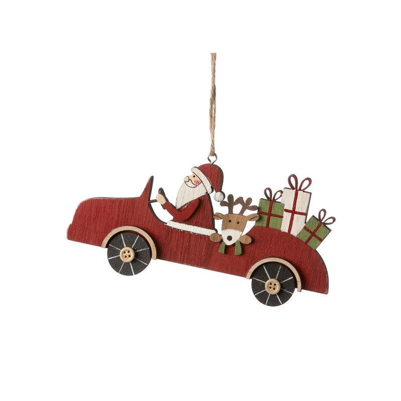 Ornement figurine de voiture suspendue père noël
