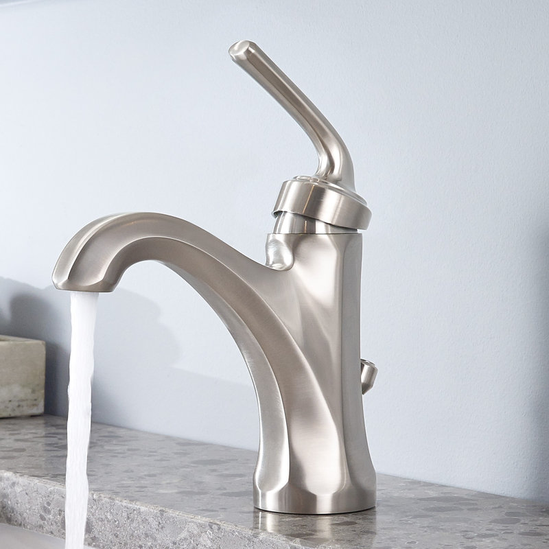 Arterra Single Hole Bathroom Faucet with Drain Assembly, Brushed Nickel