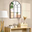 Csair Modern Arched Window Wall Mirror for Living Room Bedroom, 91x60cm, Black