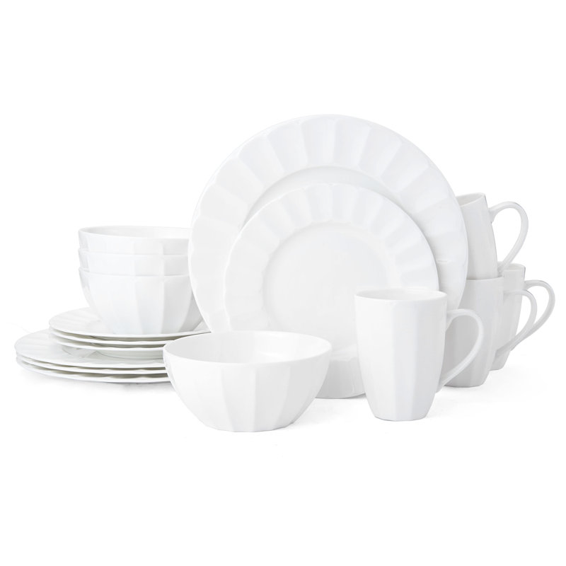 Mikasa Bonaire 16-Piece Lightweight Chip-Resistant Bone China Dinnerware Set, Service for 4