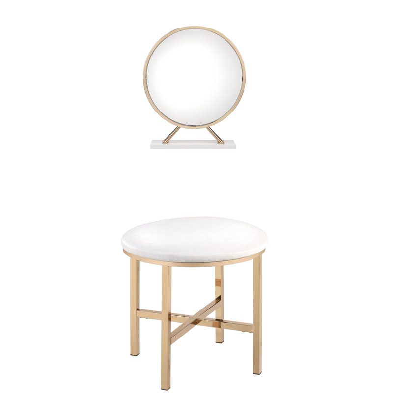 16" Round Metal Framed Freestanding Mirror