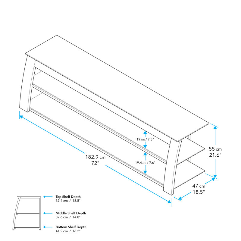 Braelen Unfinished TV Stand for TVs up to 88", Walnut