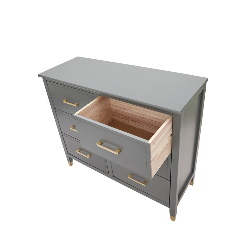 6 Drawer 105Cm W Double Dresser, Grey