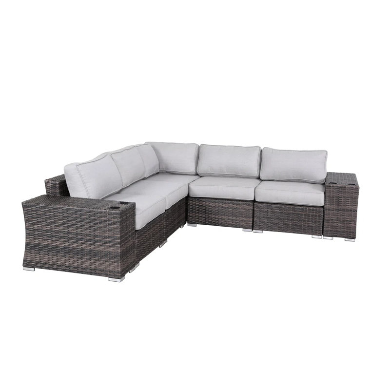 Ensemble modulaire toutes saisons avec sièges confortables pour 4 personnes, structure antirouille et coussins lavables à la machine