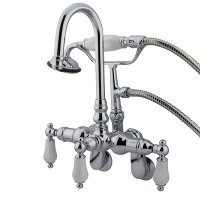 Hot Springs Triple Handle Wall Mounted Clawfoot Tub Faucet with Handshower -  Elements of Design, DT3021CL