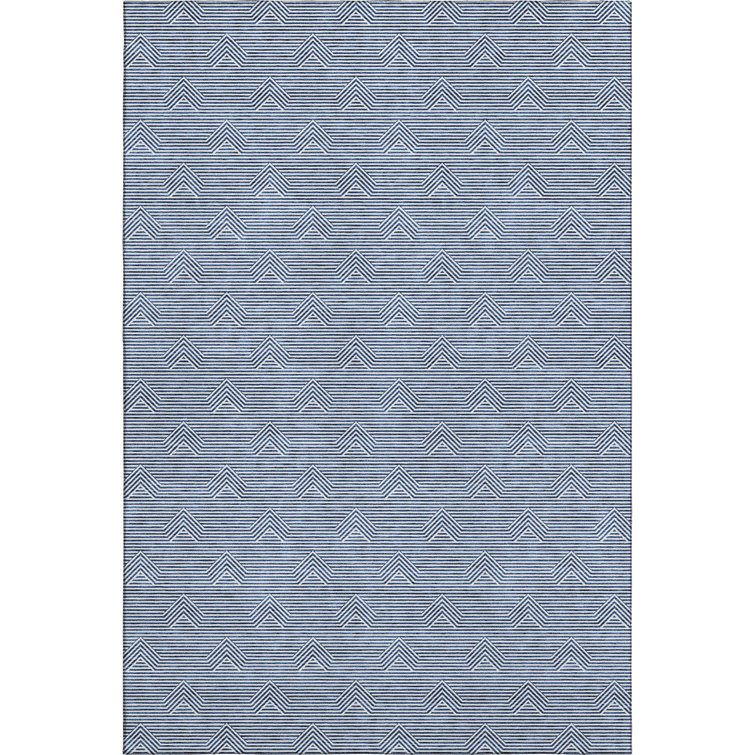 Premium Machine Washable Prisco Blue Rug