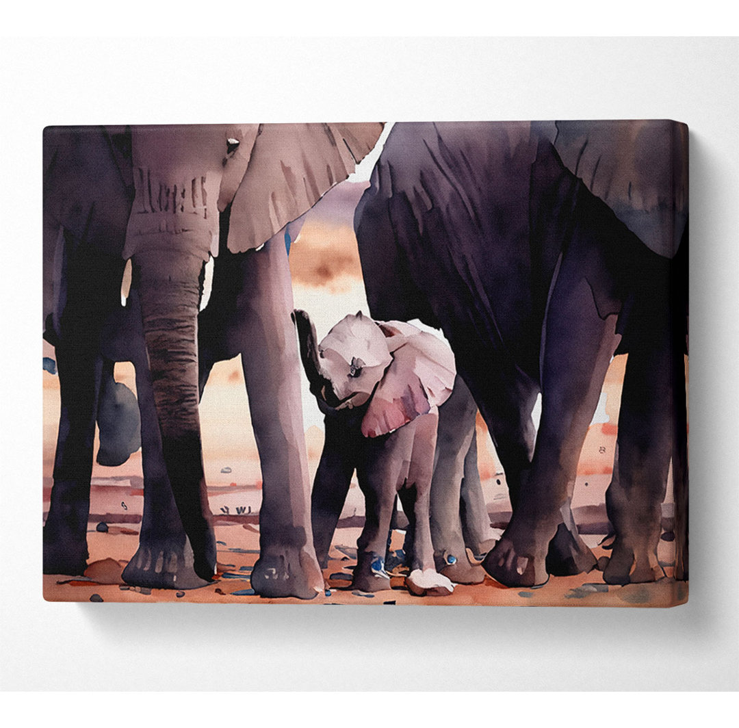 Baby Elephant Love - Leinwanddrucke im Wrapped Format