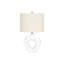 Lighting, H 25 po, lampe de table, résine crème, abat-jour ivoire / crème, moderne