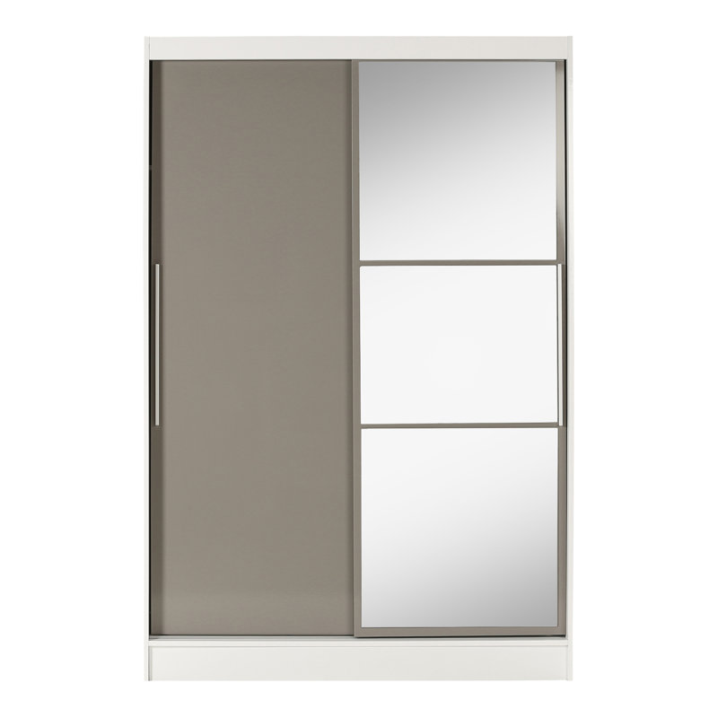 Oslo 2 Door Sliding Wardrobe, White/Grey