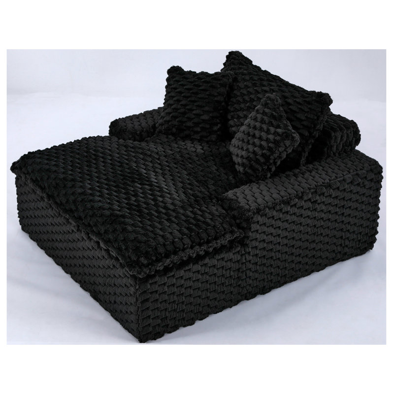 Chaise longue rembourrée, Noir, noir, noir, noir