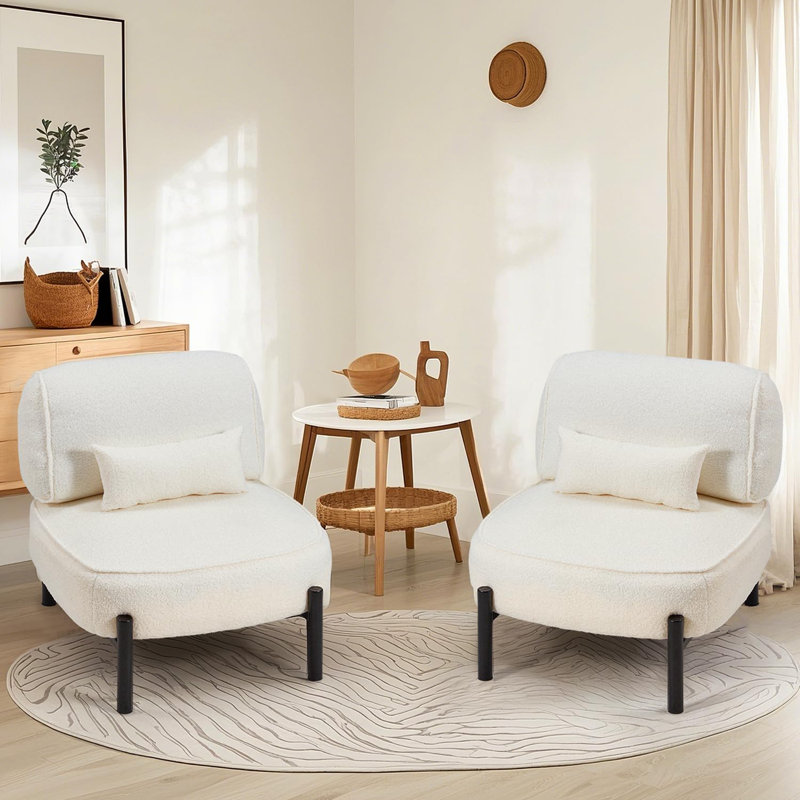 Upholstered Accent Chair, White