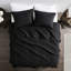 Très grand / très grand courtepointe noir, réversible avec corail, coquille de microfibre, rembourré de coton, noir durable, 3 pièces, courtepointe, microfibre, literie moderne