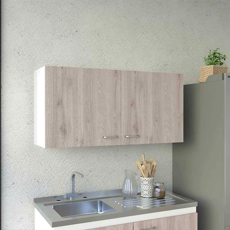 Armoire murale Toran, deux tablettes, porte double, Blanc