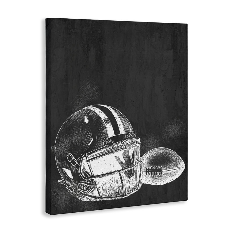 Casque de football monochrome et toile Ball, design par Kim Allen, H 30 po x l 24 po