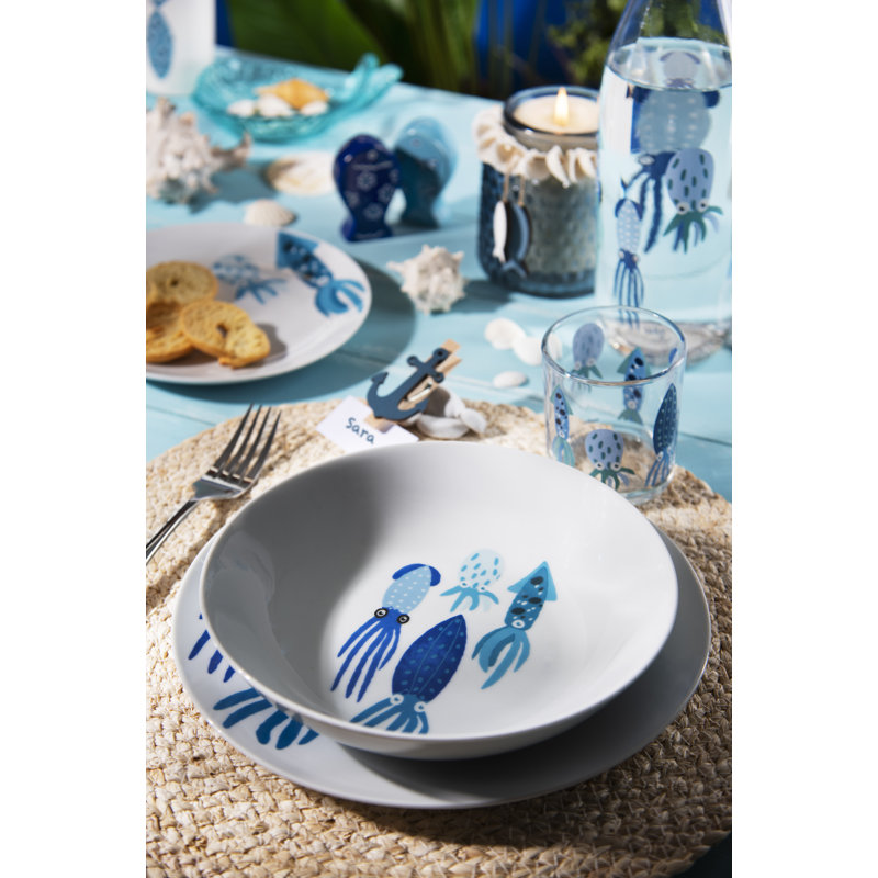 Squid 12 Piece Porcelain Dinnerware Set - Service for 4