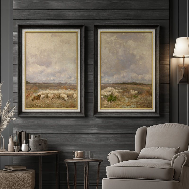 Ensemble de 2 œuvres d'art abstraites encadrées de qualité supérieure sur toile de qualité supérieure avec cadre de 26 po x 36 po