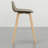 2 Bar Height Stool - Natural Veneer And Foam Padding Seat Counter/bar Stools (2) Mid-century Style Wood Frame Back