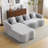 Chenille L-Shape Sectionals Sofa With 4 Pillows And Soft Seat-1101798054