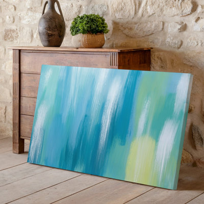 Canvas A Serene Abstract Background Featuring Soft Pastel Colors Including Shades Wall Art Of Light Blue Mint Green Pale Yellow And Canvas Wall Art