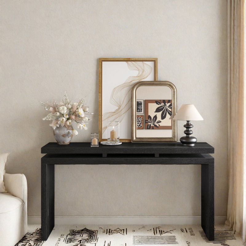 Console avec suspension à deux planches, Noir