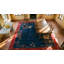 Floral Wool Rectangle Hand Knotted Pile Blue 1920s Antique Rug