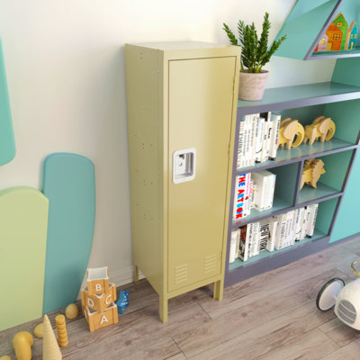 Armoire de rangement 1 porte en métal de style rétro - 1 pièce
