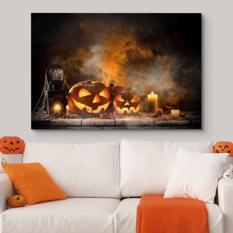 Décorations murales d'Halloween pour la maison, Toile tendue, H 24 po x l 36 po