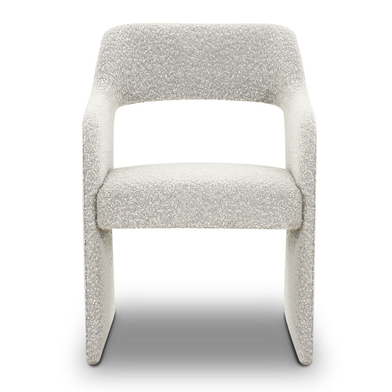 Rynisha Boucle Armchair Dining Chair, White