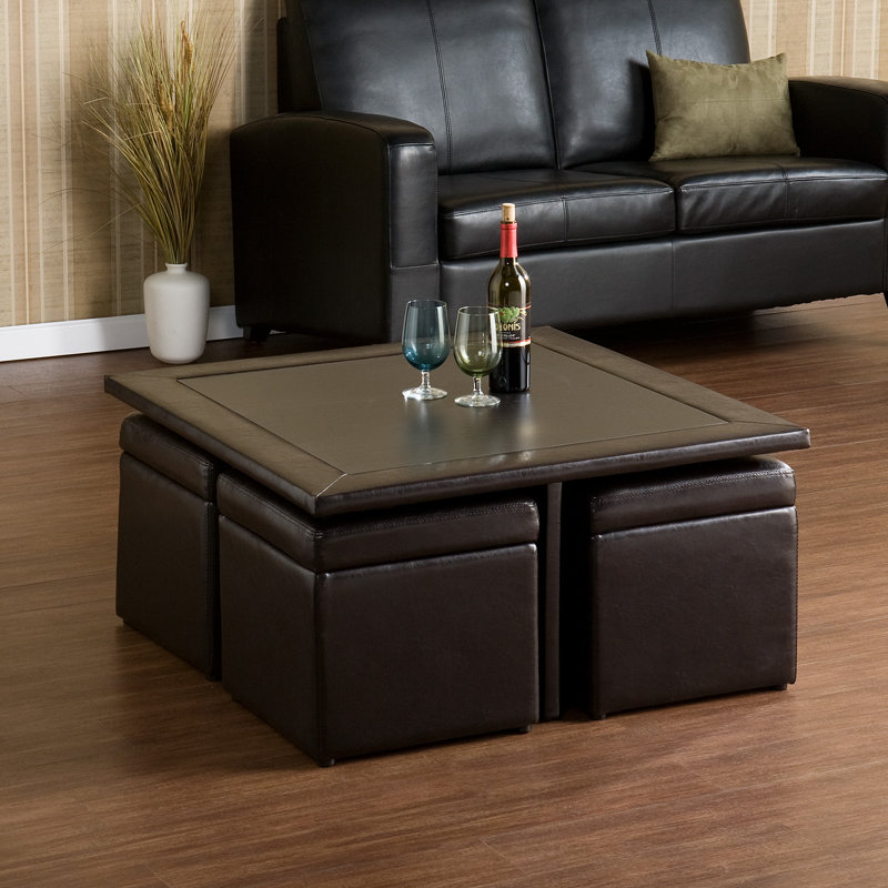 Table basse à piédestal avec rangement
