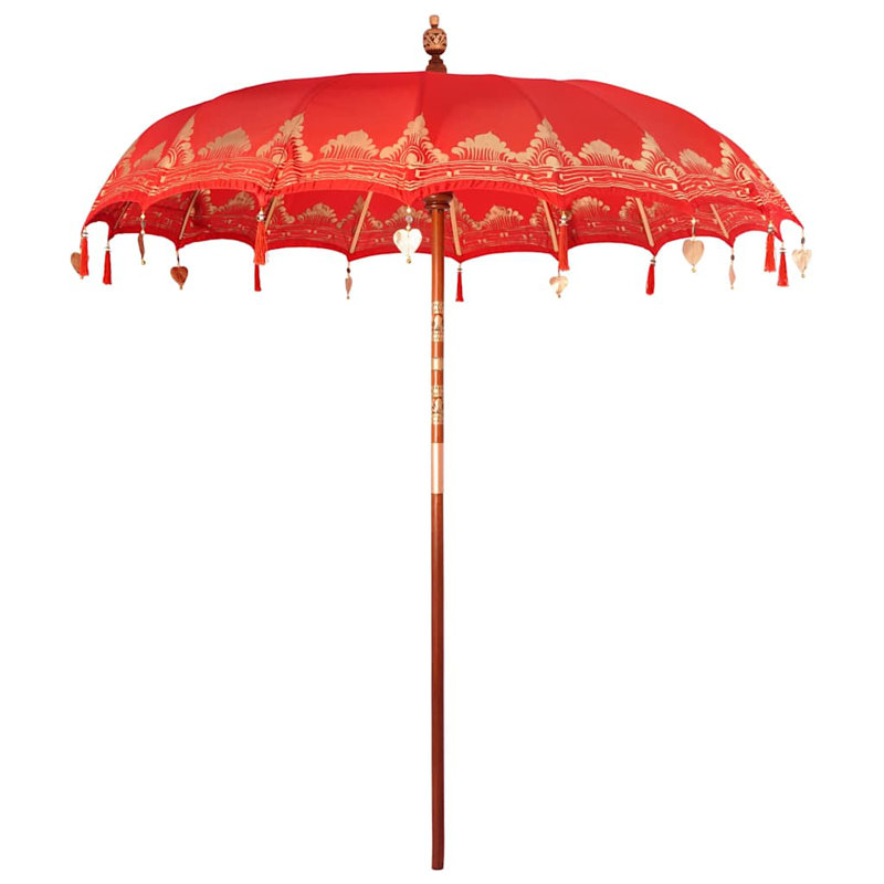 Beach Parasol, Red Abstract, 260cm H x 215cm W x 215cm D