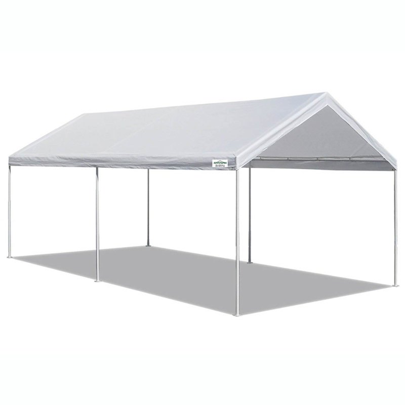 10 Ft. W x 20 Ft. D Steel Pop-Up Canopy, White