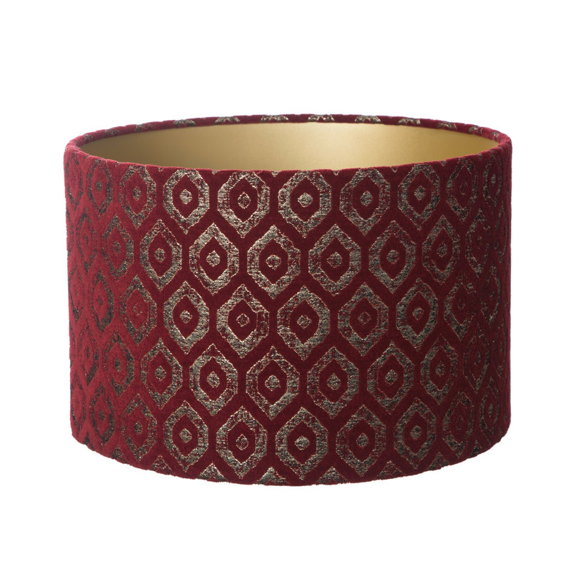 Velvet Drum Pendant Shade ( Screw On ) in Black, 20cm H x 30cm W x 30cm D