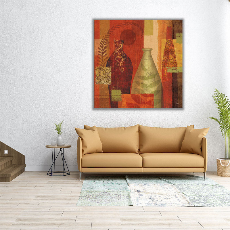 «Mosaic Vases II», reproduction d'art sur toile, H 16 po x l 16 po