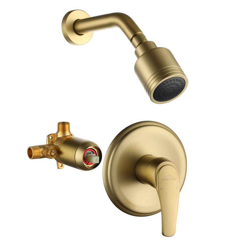 All-In-One Kit with Rough in-Valve, Brushed Gold
