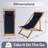 Reclining Beach Lounge Chair - Adjustable Reclining Sling Chair, Navy-717317178