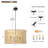 4 -Light 17.7" Dimmable Hand-Woven Rattan Cane Drum Chandelier