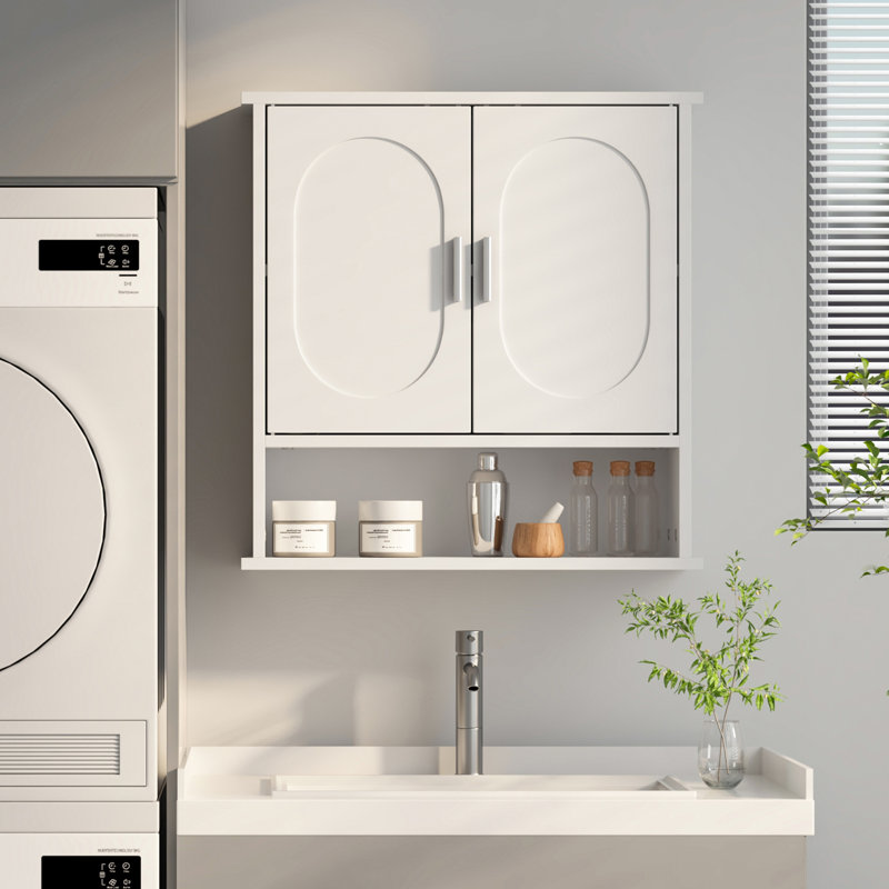 Armoire de salle de bain murale blanche, Blanc