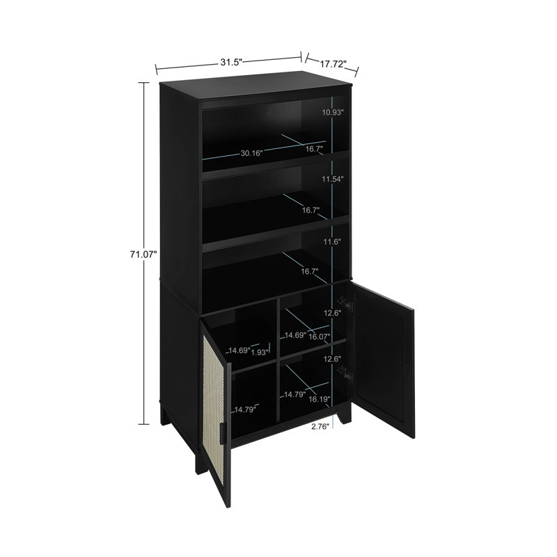 Bibliothèque Sheridan 31 "(7 tablettes), Noir