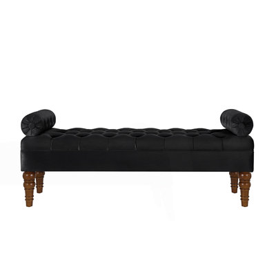 Upholstered Long Bed Bench With Tufted Buttons