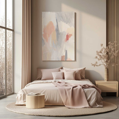 Soft Blush and Cream Abstract I Wrapped Canvas