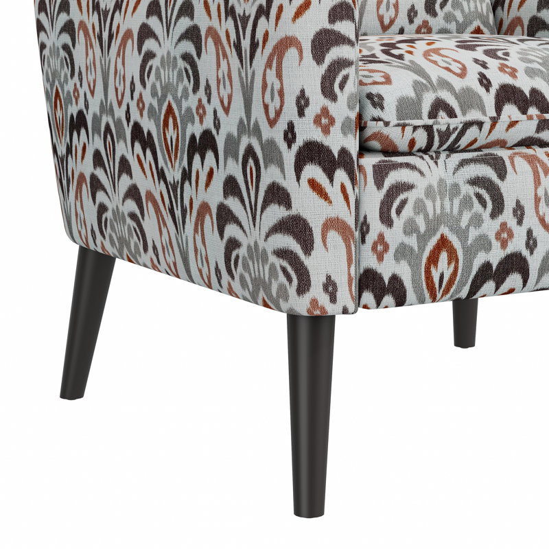 Maisel Upholstered Armchair, Brown/Gray/Orange Polyester