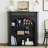Black Solid Wood Freestanding Fireplace-1013156574
