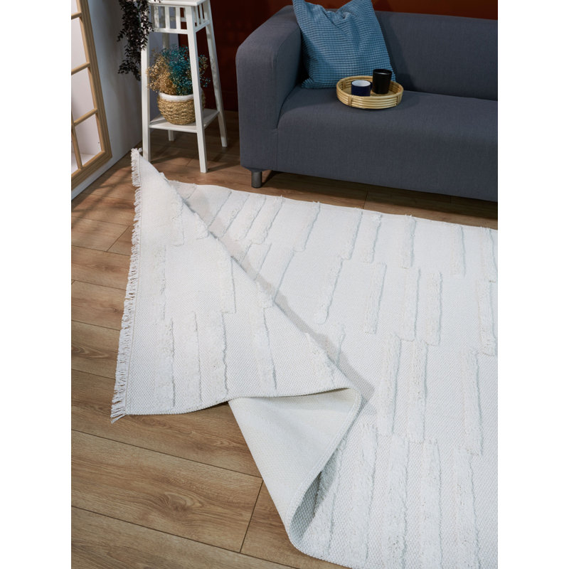 Raydon Striped Cotton Machine Made Indoor / Outdoor Area Rug, Rectangle 4'3.2" x 6'2.8"